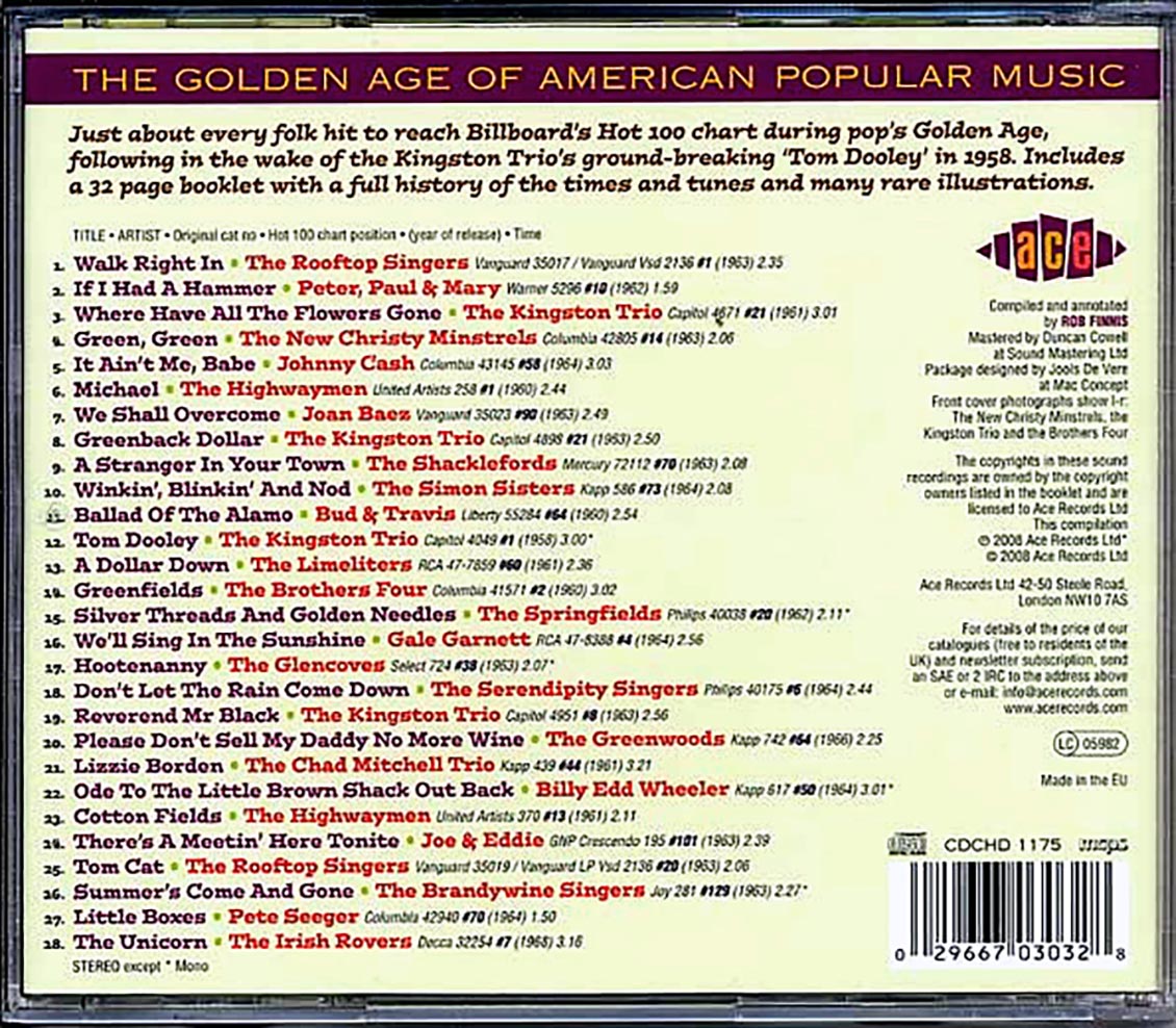 Various - The Golden Age Of American Popular Music: The Folk Hits From The Hot 100 1958-1966 (28 tracks)