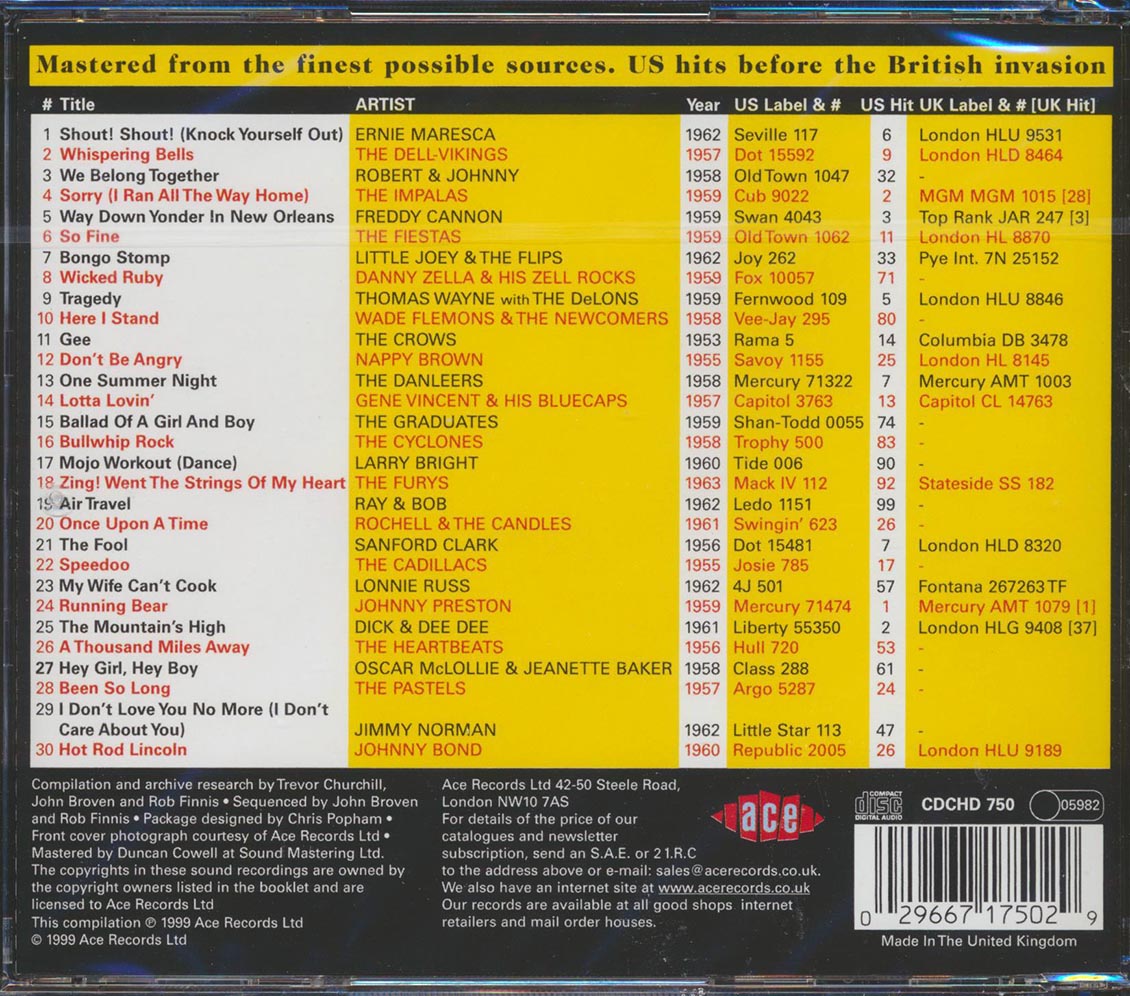 Various - The Golden Age Of American Rock N Roll Volume 8: Hot 100 Hits From 1954-1963 (30 tracks)
