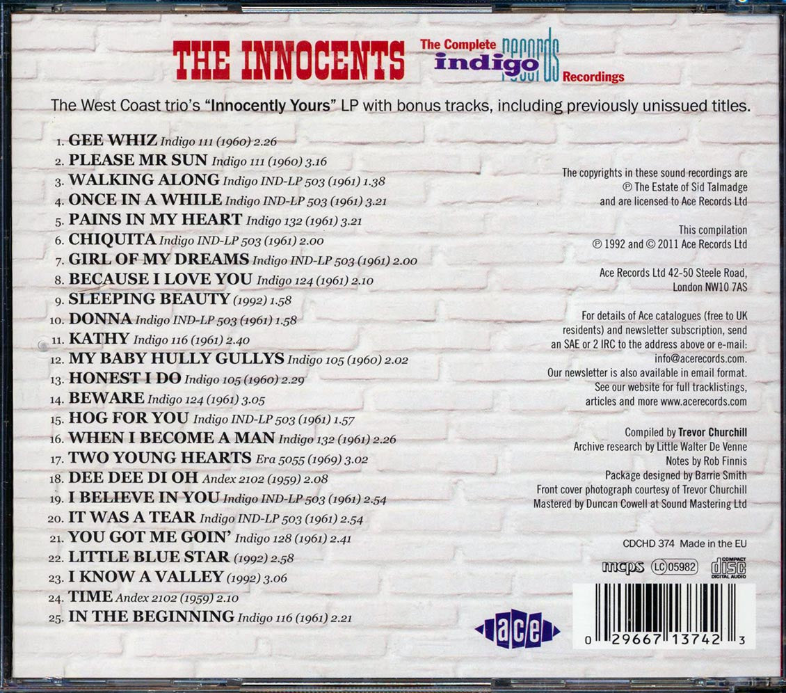 The Innocents - The Complete Indigo Recordings (25 tracks)