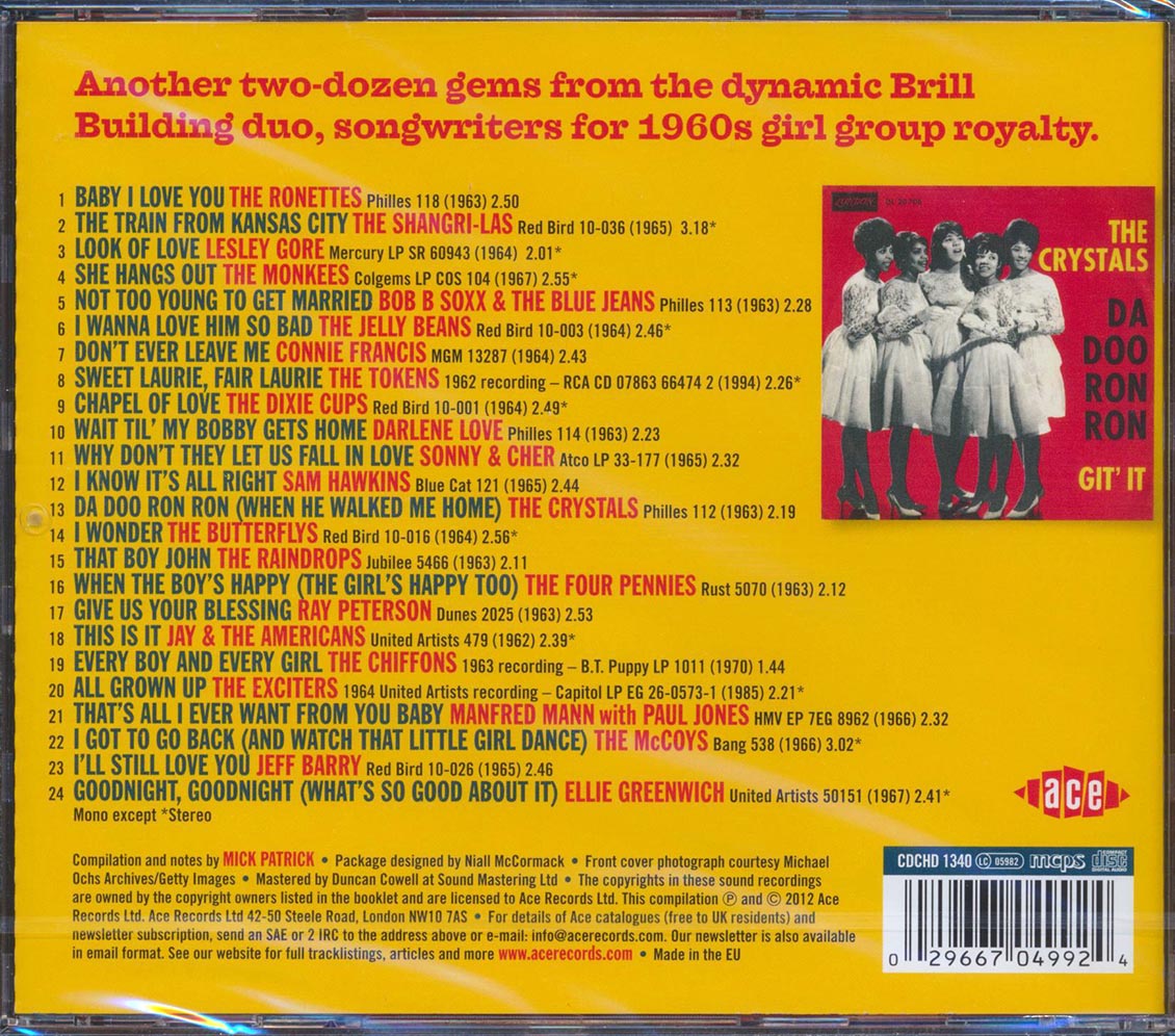 Various - Da Doo Ron Ron: More From The Ellie Greenwich & Jeff Barry Songbook (24 tracks)