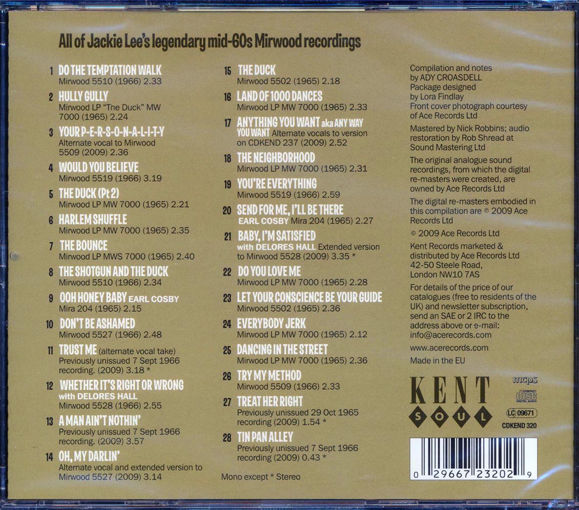 Jackie Lee - The Mirwood Masters (28 tracks)
