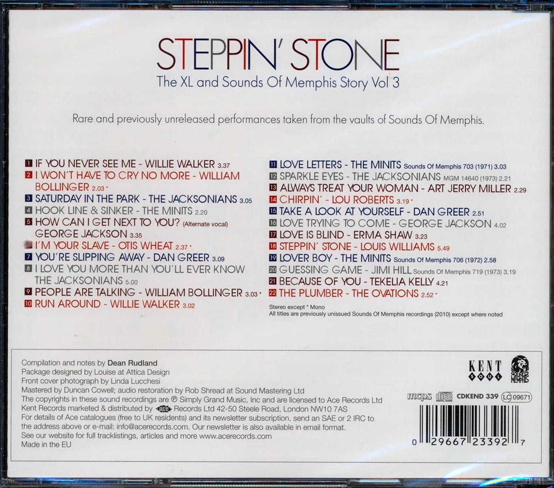 Various - Steppin Stone: The XL And Sounds Of Memphis Story Volume 3 (22 tracks)
