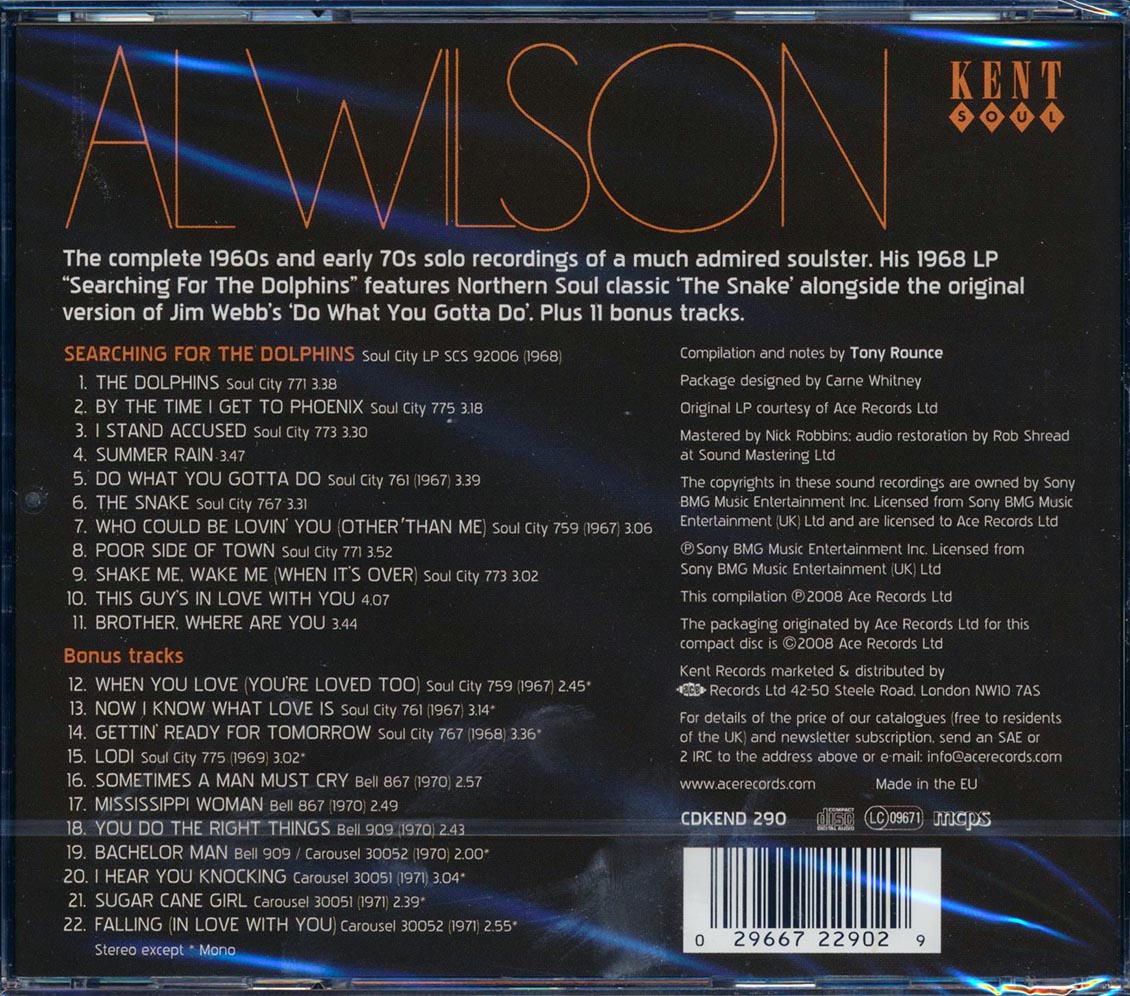 Al Wilson - Searching For The Dolphins (22 tracks)