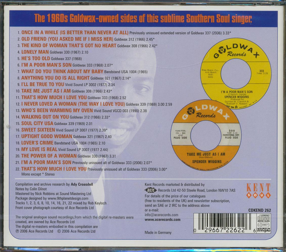 Spencer Wiggins - The Goldwax Years (22 tracks)