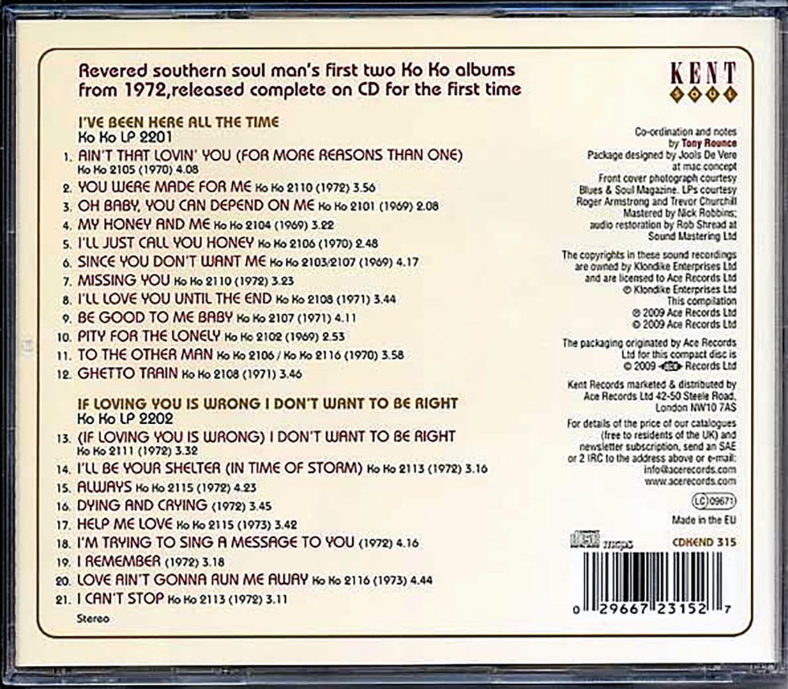 Luther Ingram - I've Been Here All The Time + If Loving You Is Wrong I Don't Want To Be Right (21 tracks)