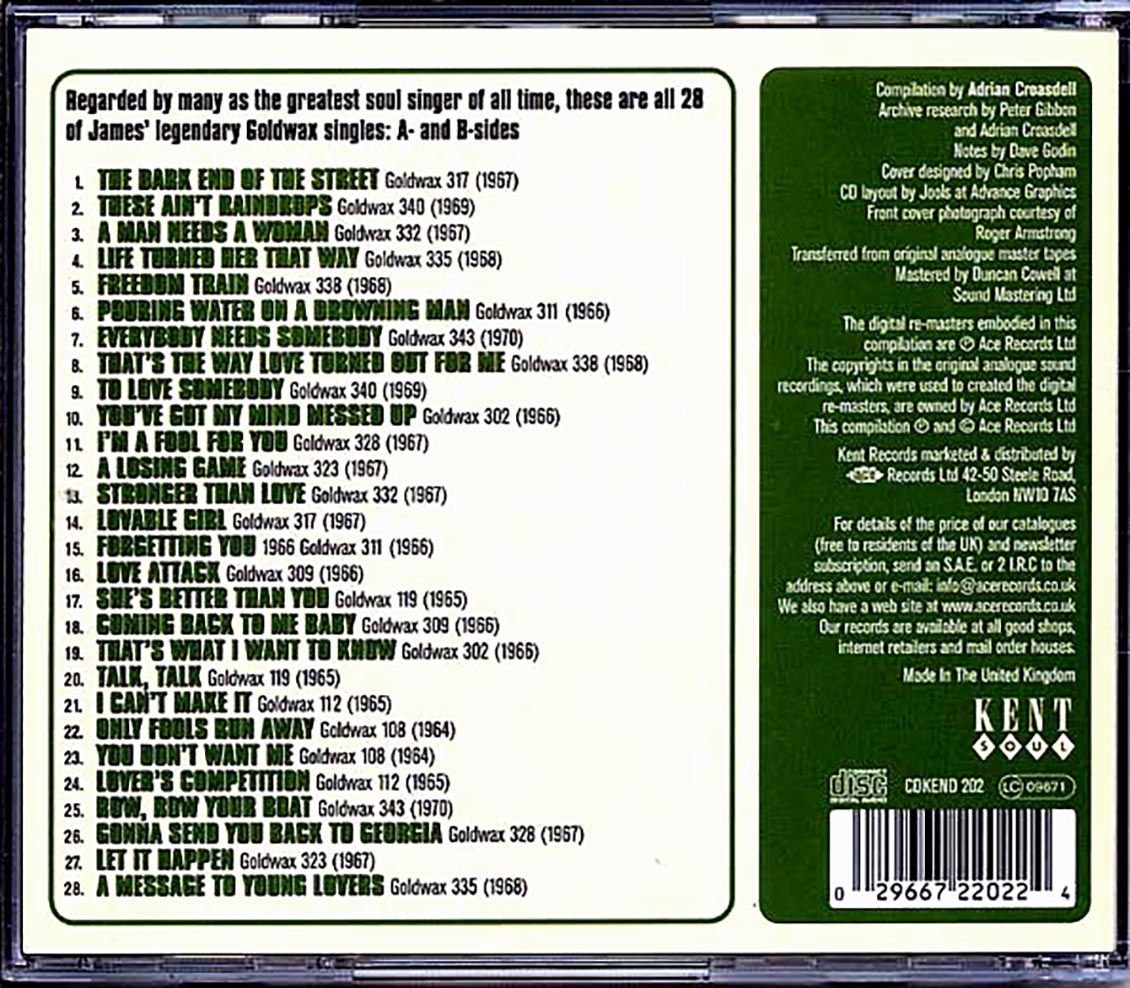 James Carr - The Complete Goldwax Records Singles (28 tracks)