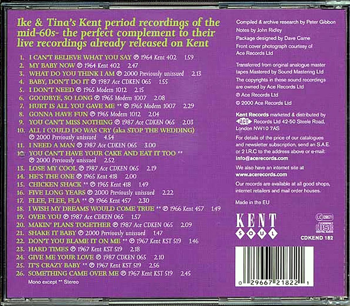 Ike & Tina Turner - The Kent Years (26 tracks)