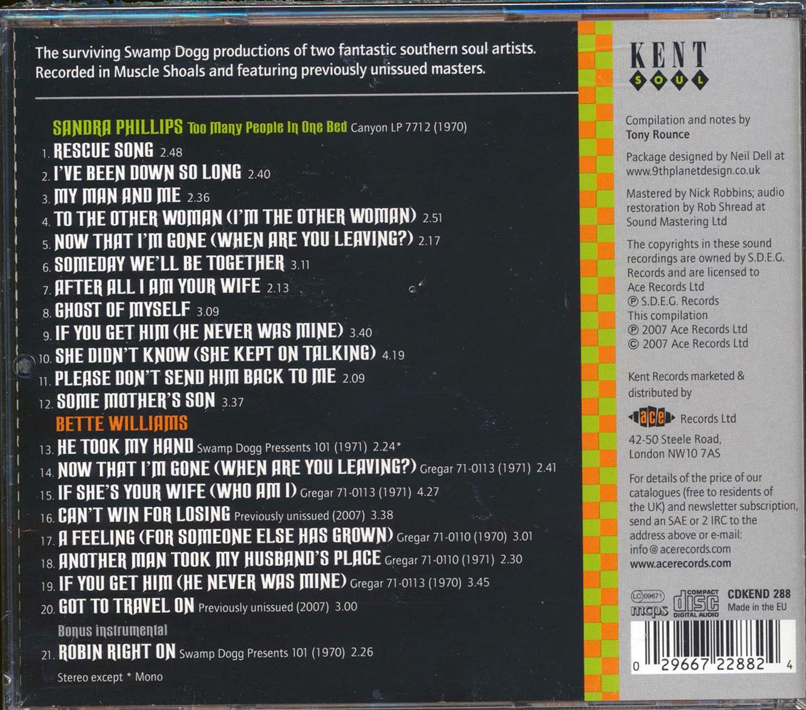 Sandra Phillips, Bette Williams - Swamp Dogg's Southern Soul Girls (21 tracks)