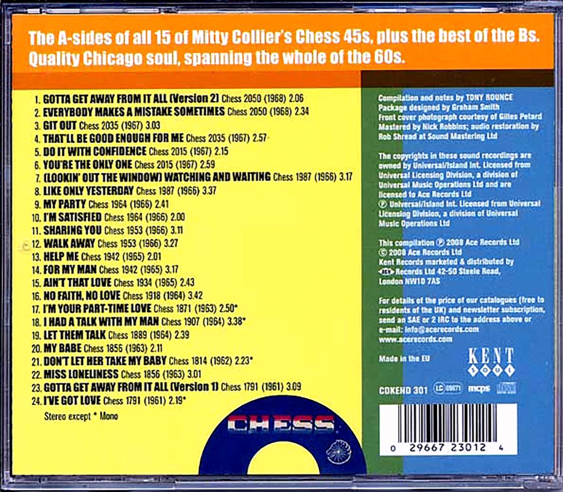 Mitty Colliers - Shades Of Mitty Collier: The Chess Singles 1961-1968 (24 tracks)