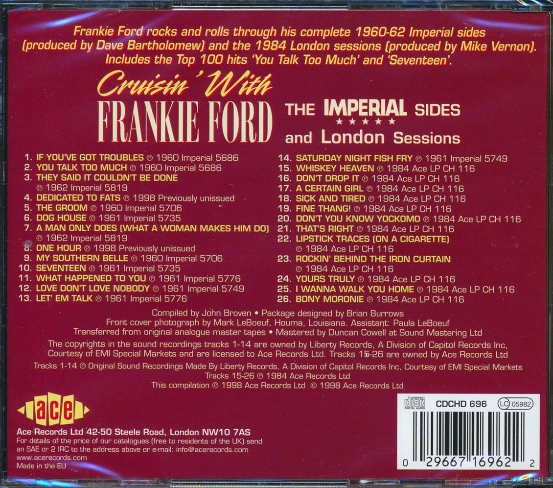 Frankie Ford - Cruisin With Frankie Ford: The Imperial Sides And London Sessions (26 tracks)
