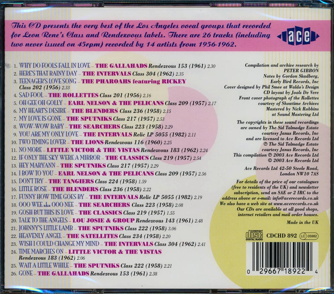 Various - Class & Rendezvous Vocal Groups (26 tracks)