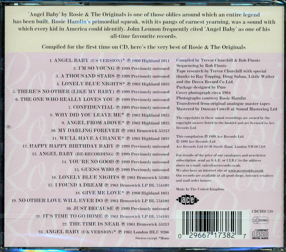 Rosie & The Originals - The Best Of Rosie & The Originals (23 tracks)