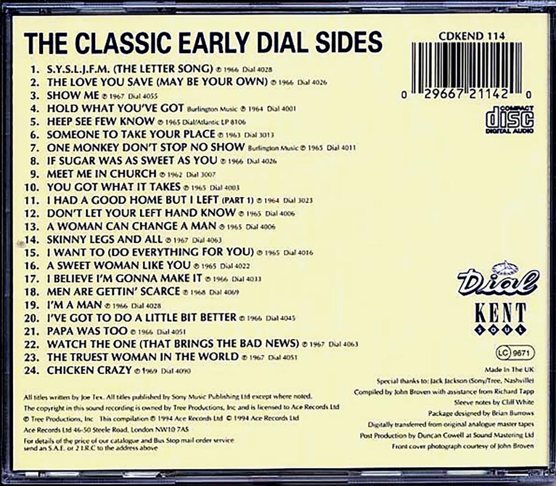 Joe Tex - Skinny Legs And All: The Classic Dial Sides (24 tracks)