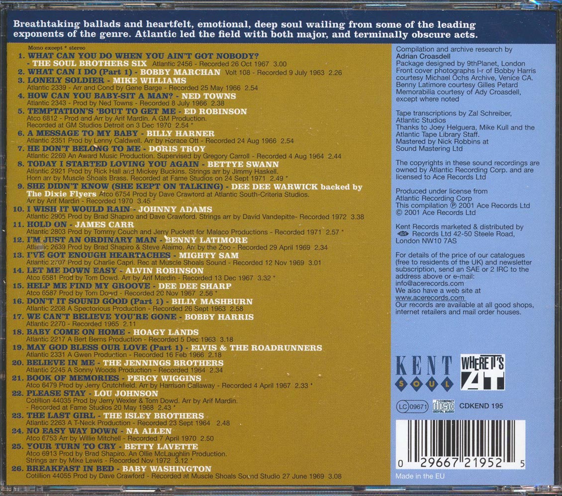Various - Our Turn To Cry: 26 Breathtaking Atlantic Ballads (26 tracks)