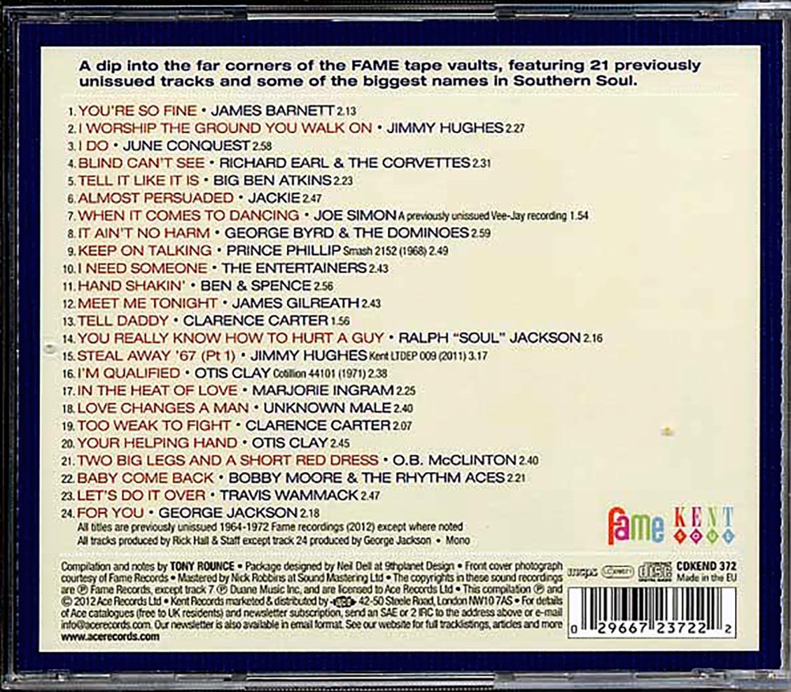 Various - Hall Of Fame: Rare And Unissued Gems From The Fame Vaults (24 tracks)