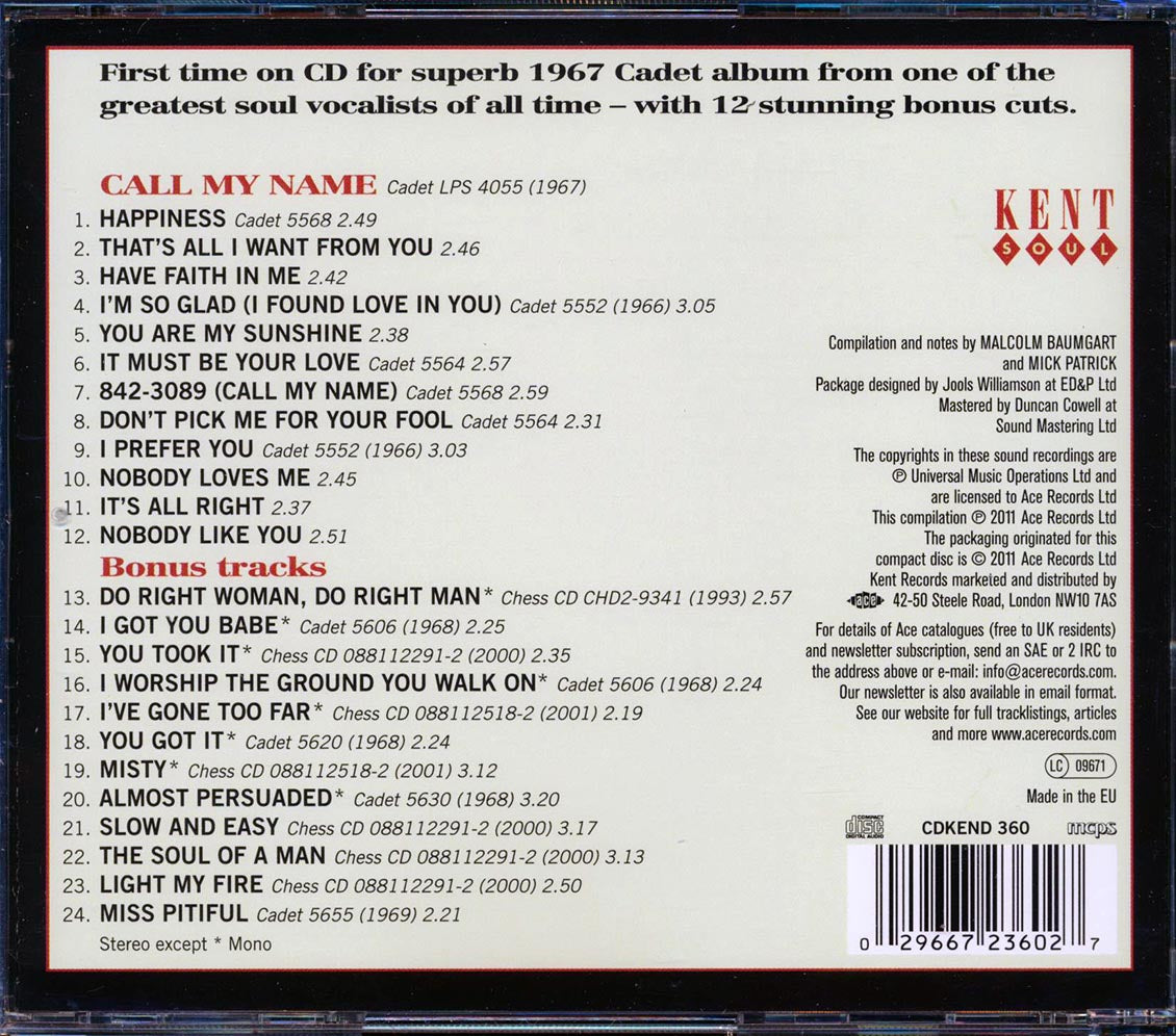 Ette James - Call My Name (24 tracks)