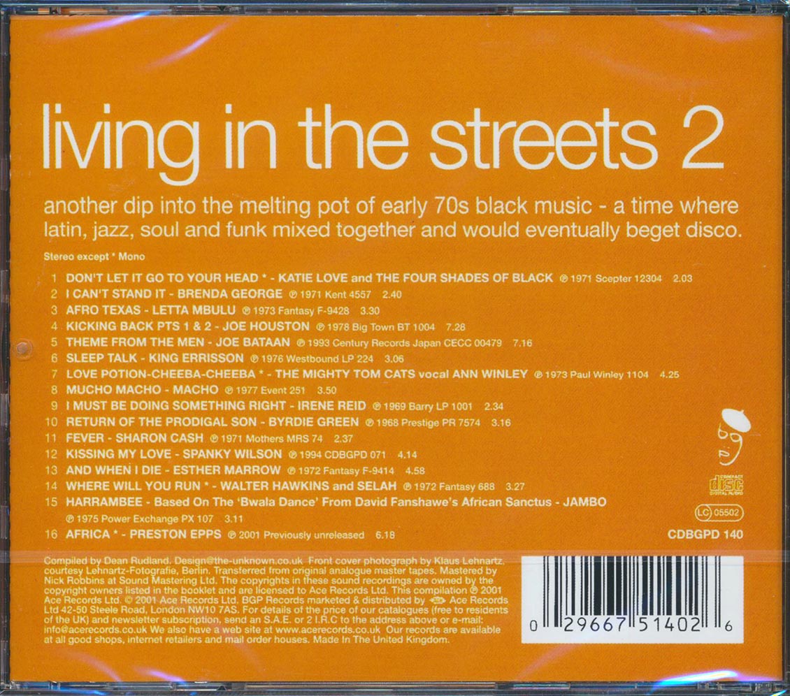 Various - Living In The Streets 2: More Wah Wah Jazz, Funky Soul, And Other Dirty Grooves