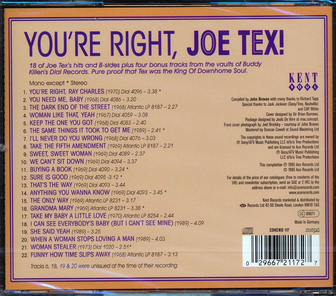 Joe Tex - You're Right Joe Tex (22 tracks)