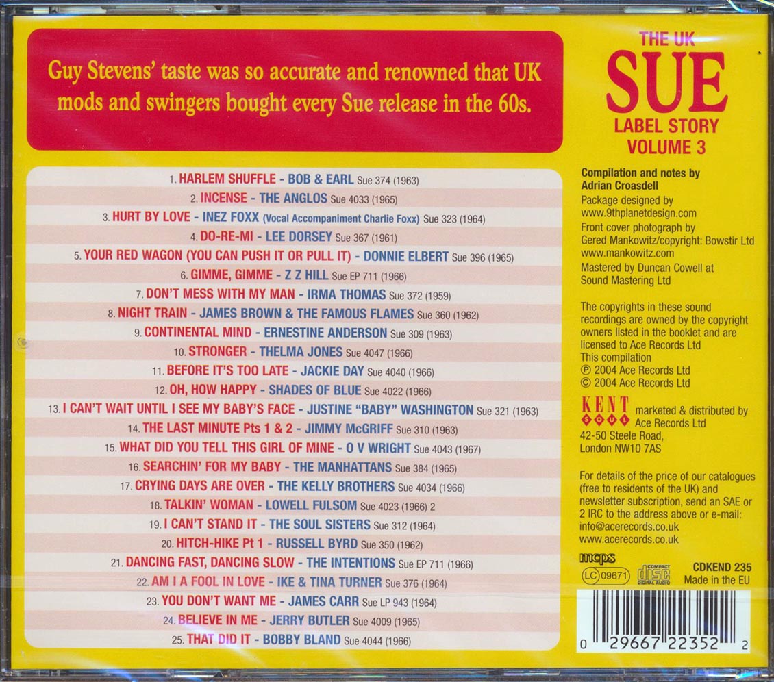 Various - The UK Sue Label Story Volume 3: The Soul Of Sue (25 tracks)