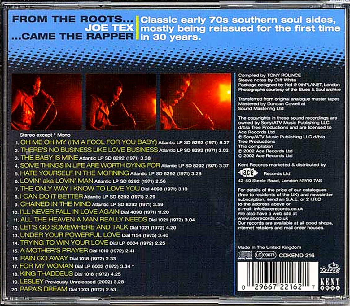 Joe Tex - From The Roots Came The Rapper (20 tracks)