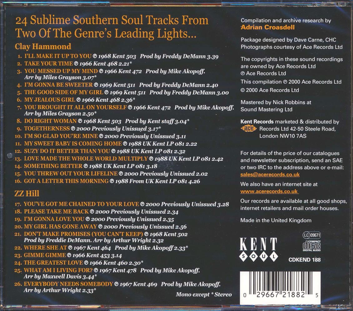 Clay Hammond, ZZ Hill - Southern Soul Brothers (26 tracks)