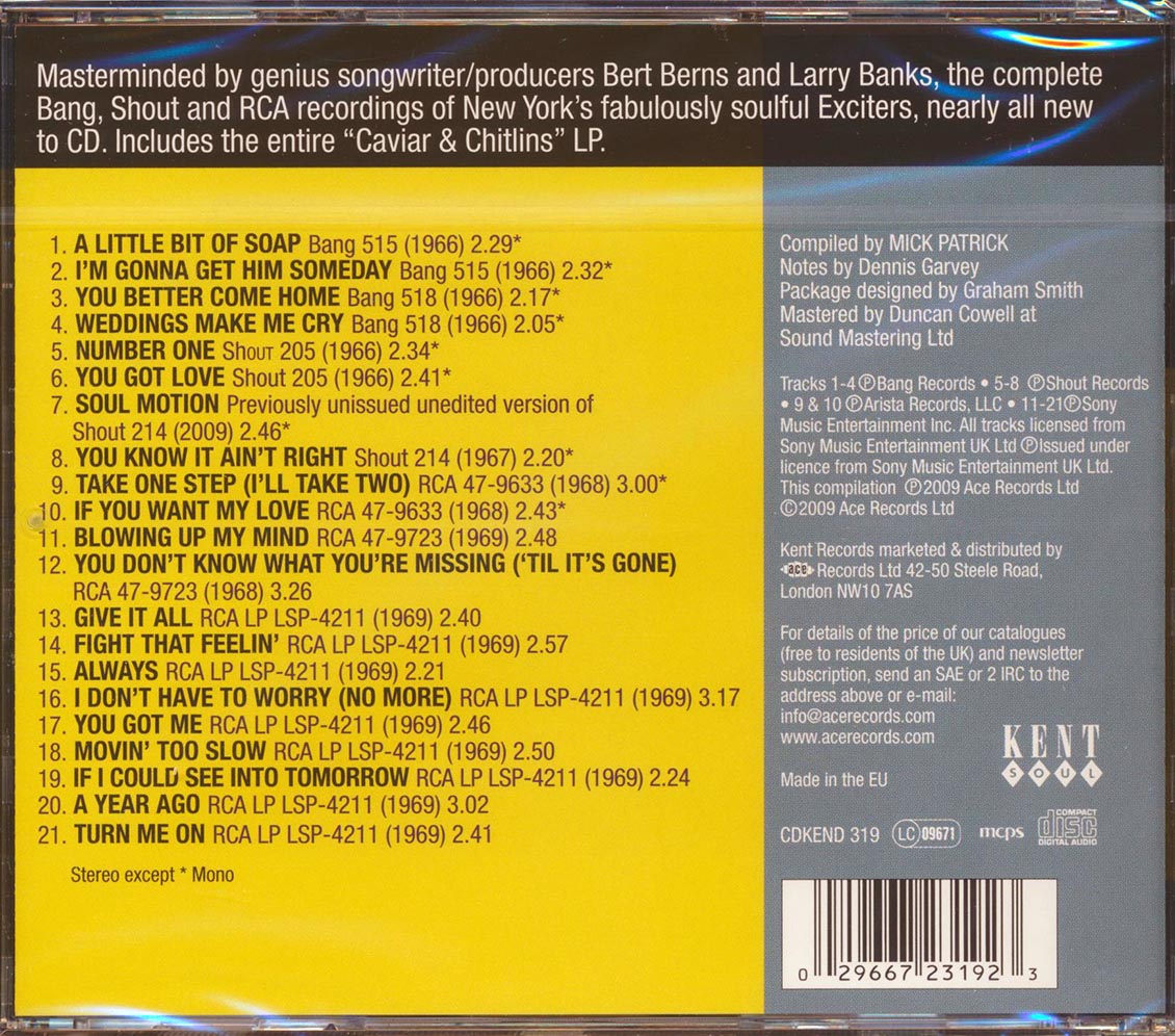 The Exciters - Soul Motion: The Complete Bang, Shout And RCA Recordings 1966-1969 (21 tracks)