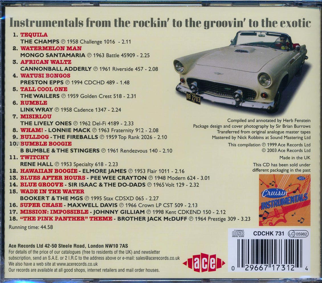 Various - Cruisin Instrumentals: Instrumentals From The Rockin To The Groovin To The Exotic