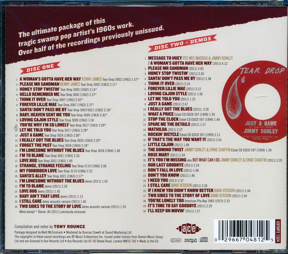 Jimmy Donley - In The Key Heartbreak: The Complete Tear Drop Singles And More (56 tracks) (2xCD)