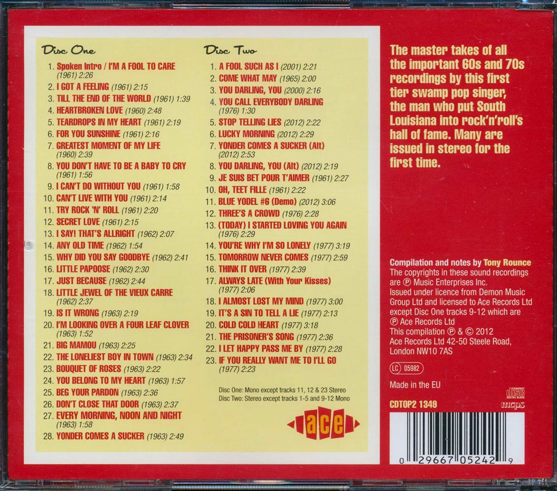 Joe Barry - A Fool To Care: Classic Recordings 1960-1977 (51 tracks) (2xCD)