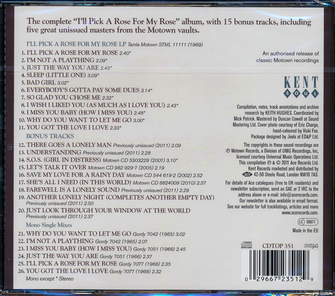 Marv Johnson - I'll Pick Rose For My Rose: The Complete Motwon Recordings 1964-1971 (26 tracks)