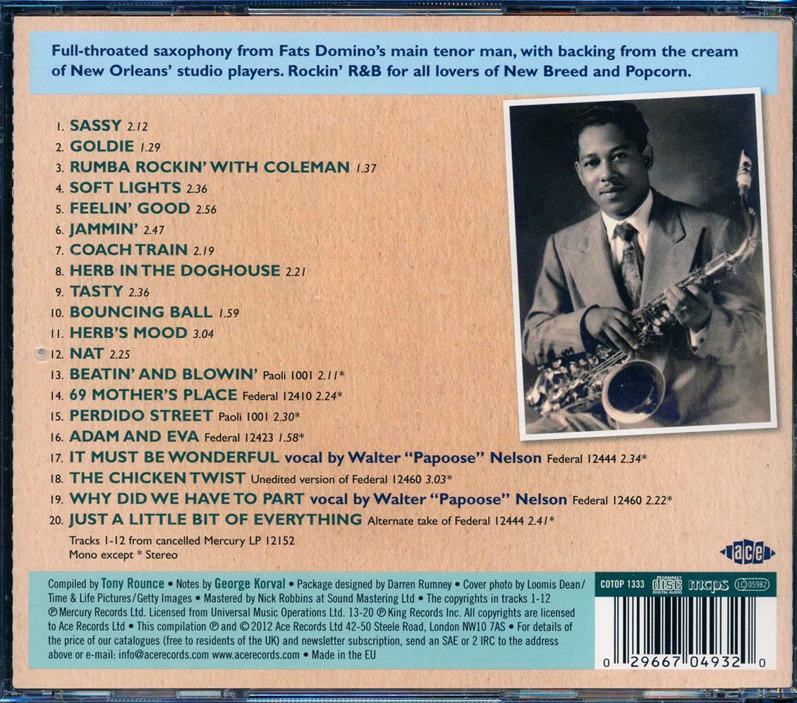 Herb Hardesty & His Band - The Domino Effect: Wing And Federal Recordings 1958-1961 (20 tracks)