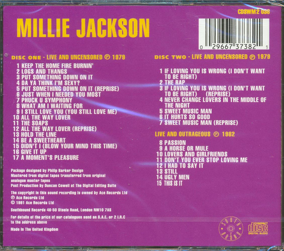 Millie Jackson - Live & Uncensored (32 tracks) (2xCD)