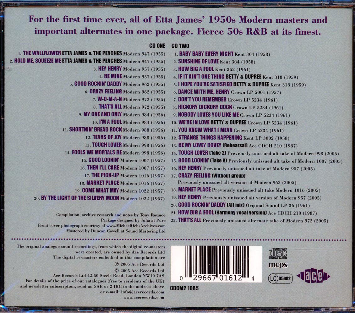 Etta James - The Complete Modern And Kent Recordings (42 tracks) (2xCD)