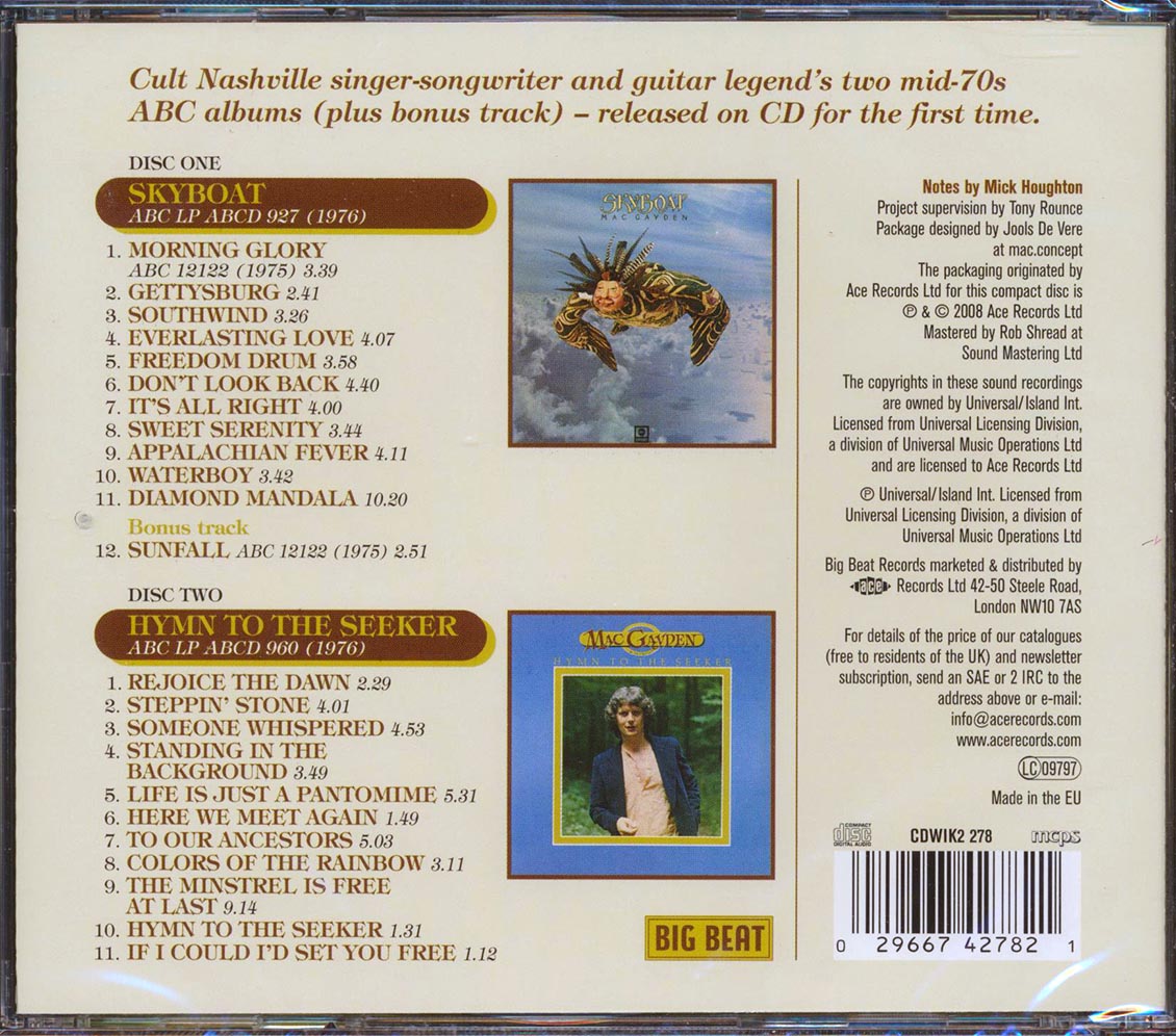 Mac Gayden - Skyboat + Hymn To The Seeker (23 tracks) (2xCD)
