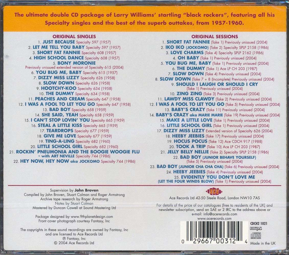 Larry Williams - At His Finest: The Specialty Rock N Roll Years (47 tracks) (2xCD)