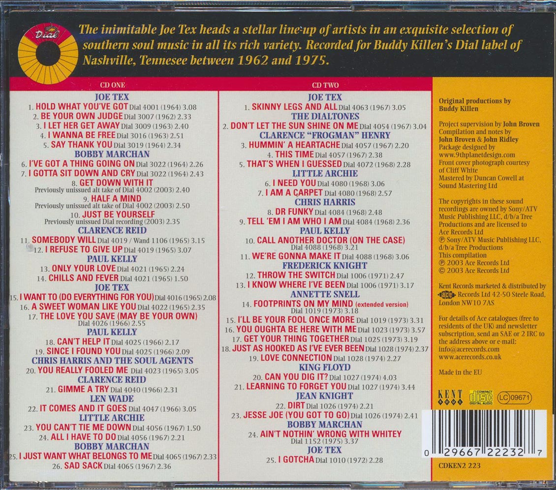 Various - The Dial Records Southern Soul Story (51 tracks) (2xCD)