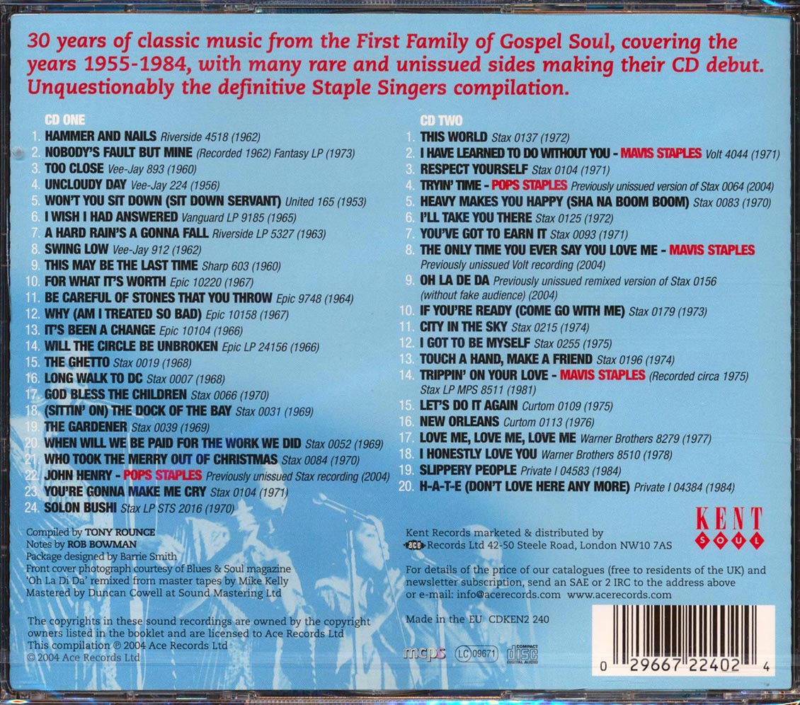 The Staple Singers - The Ultimate Staple Singers: A Family Affair 1953-1984 (44 tracks) (2xCD)
