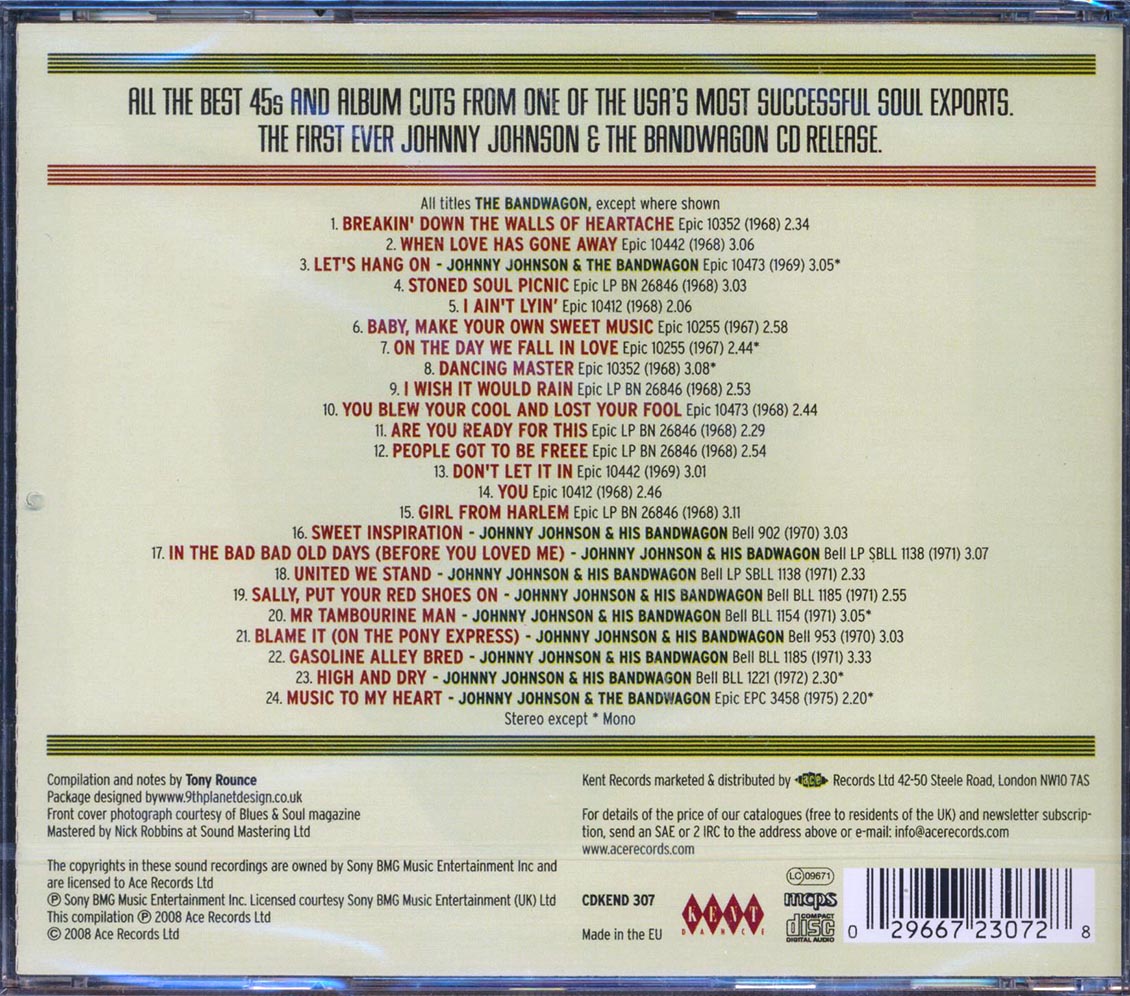 Johnny Johnson & The Bandwagon - The Best Of Johnny Johnson & The Bandwagon 1968-1975: Breaking Down The Walls Of Heartache (24 tracks)