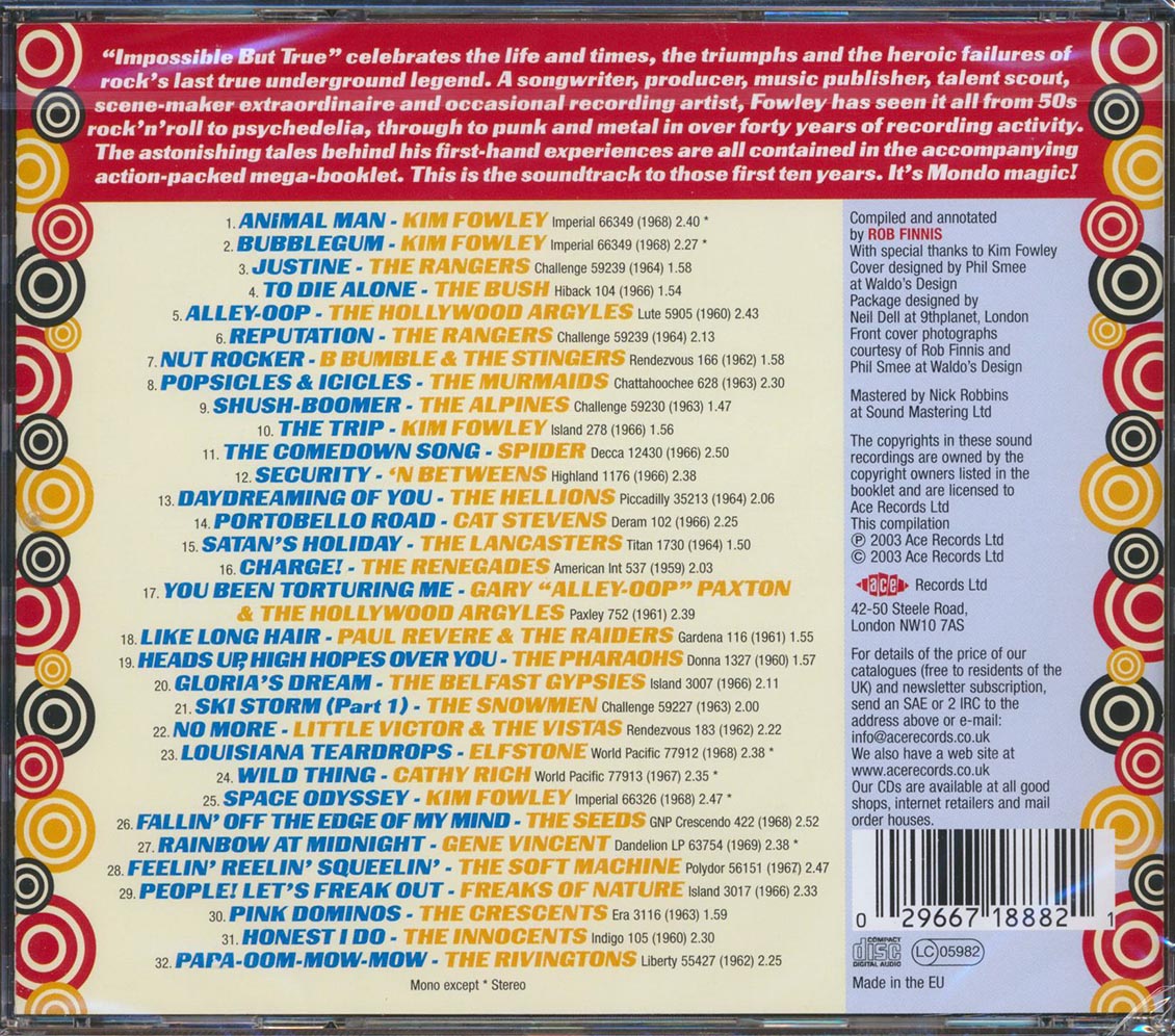 Various - Impossible But True: The Kim Fowley Story (32 tracks)