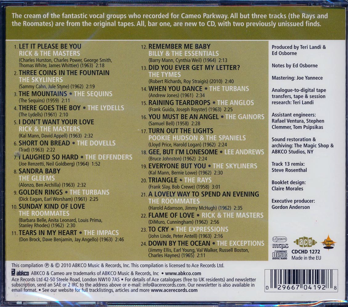 Various - Remember Me Baby: Cameo Parkway Vocal Groups Volume 1 (24 tracks)