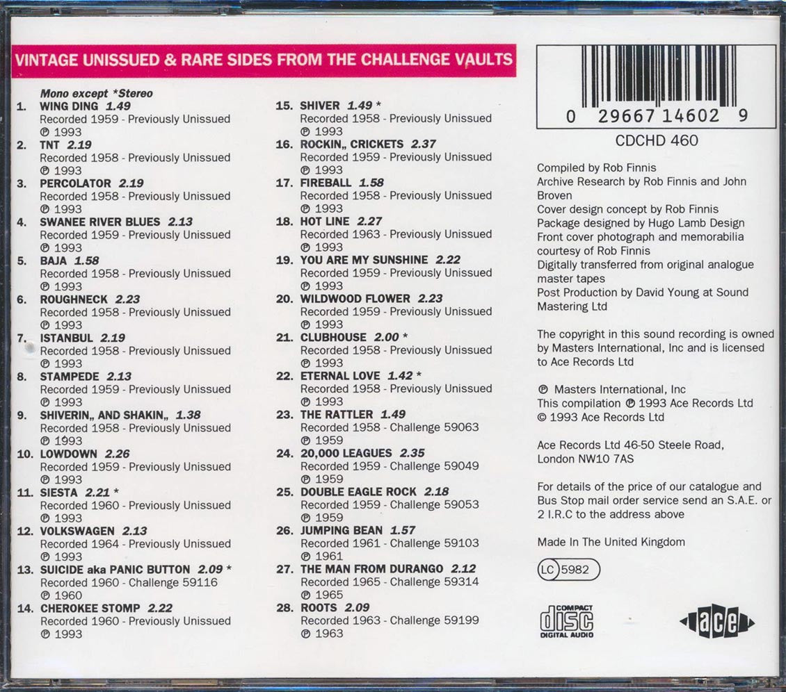 The Champs - Wing Ding: Vintage Unissued & Rare Sides From The Challenge Vaults (28 tracks)