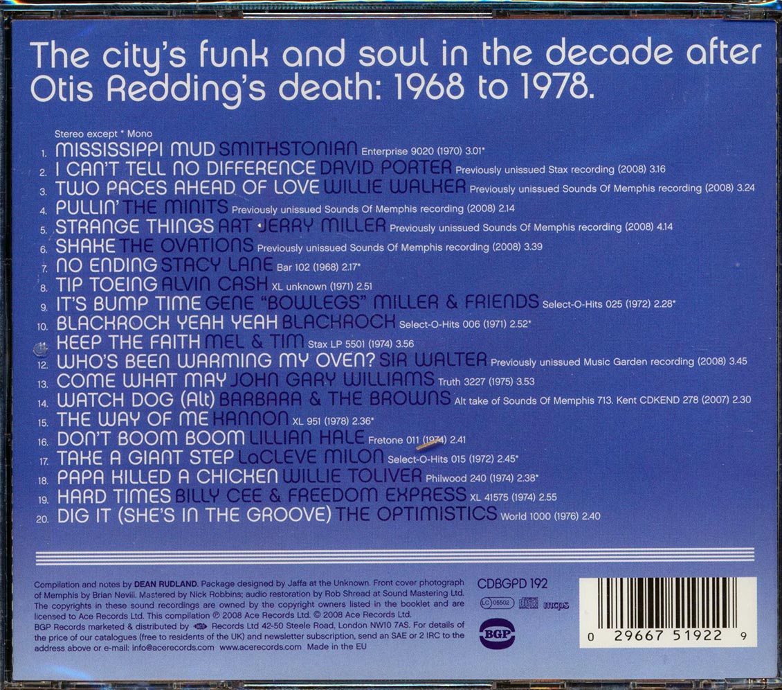 Various - Memphis 70: The City's Funk And Soul In The Decade After Otis 1968-1978 (20 tracks)