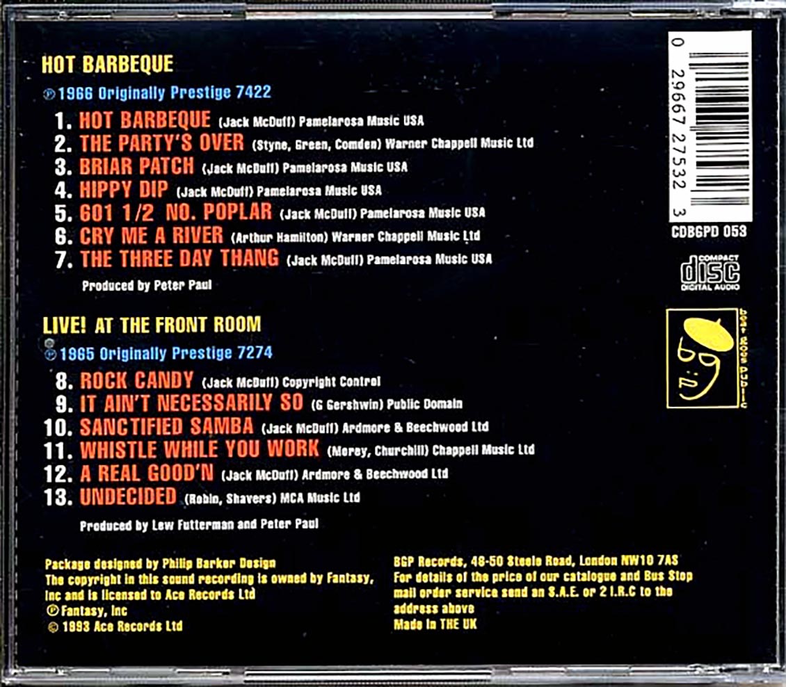 Brother Jack McDuff - Hot Barbeque + Live