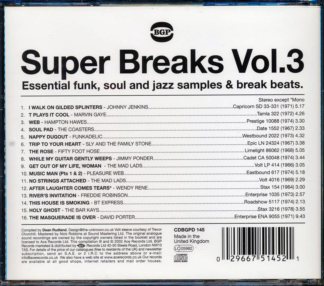 Various - Super Breaks Volume 3: Essential Funk, Soul And Jazz Samples & Break Beats