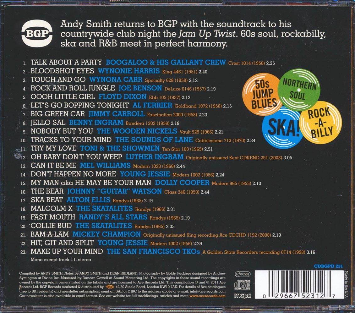 Various - DJ Andy Smith's Jam Up Twist: 50s Jump Blues, Northern Soul, Ska, Rockabilly (23 tracks)