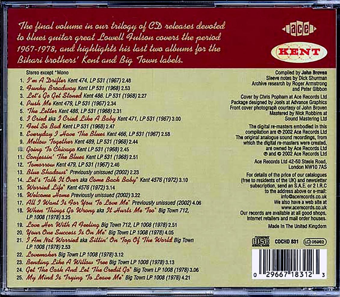 Lowell Fulson - The Final Kent Years (25 tracks)