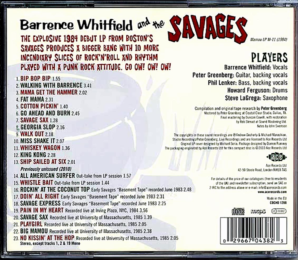 Barrence Whitfield & The Savages - Barrence Whitfield & The Savages Plus 10 More For The Pot (23 tracks)
