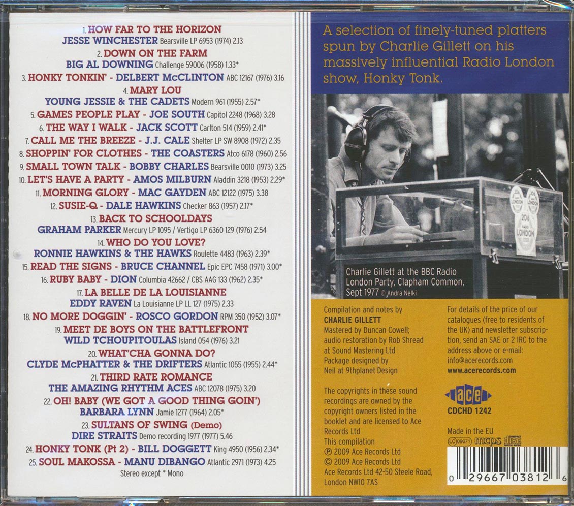 Various - Honkey Tonk: Charlie Gillett's Radio Picks (25 tracks)