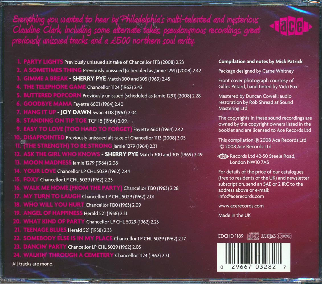 Claudine Clark - Ask The Girl Who Knows: The Best Of 1958-1969 (24 tracks)