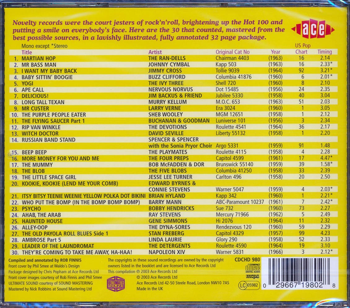 Various - The Golden Age Of American Rock N Roll: Special Novelty Edition (30 tracks)